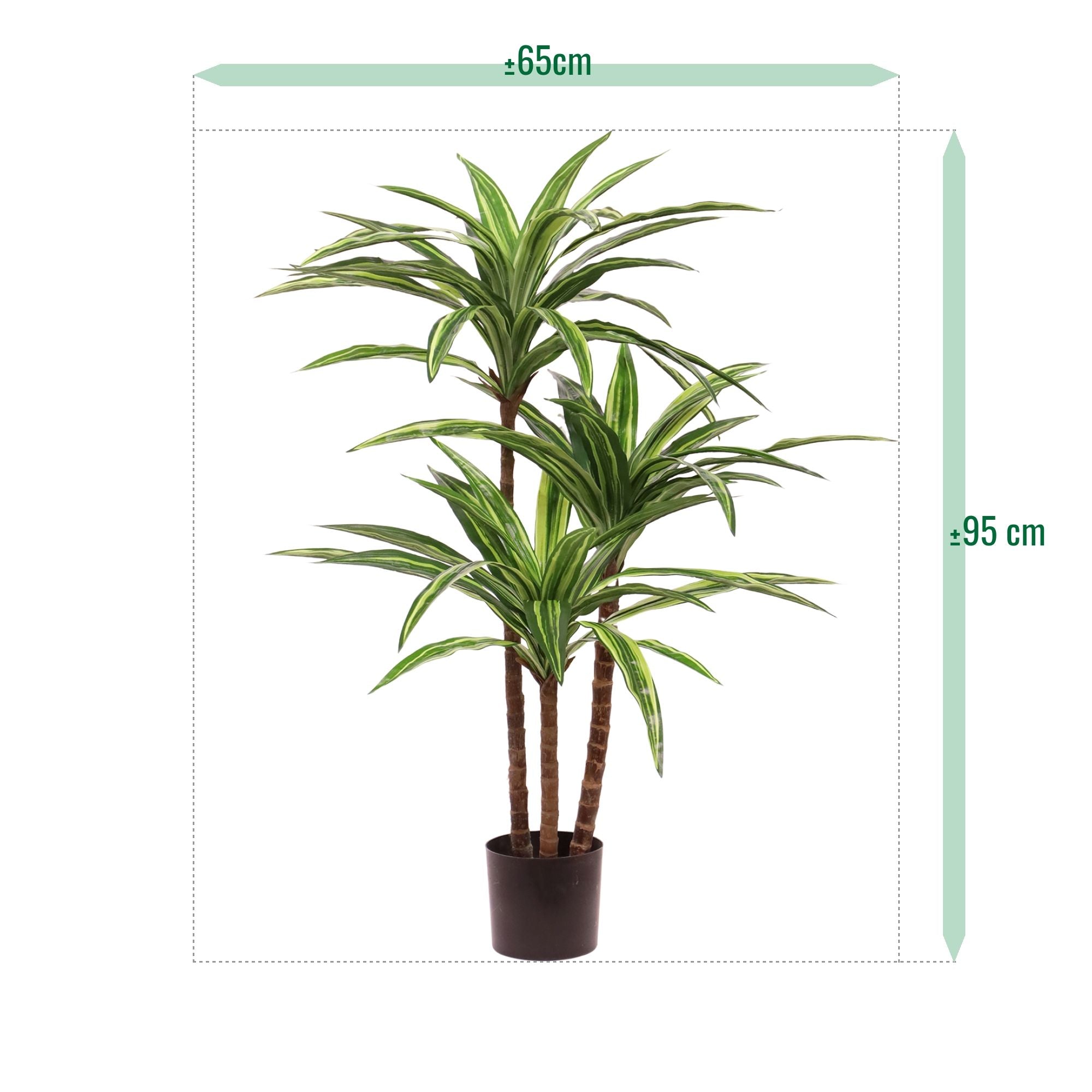 Draceana Massangeana kunstplant Deluxe 95cm