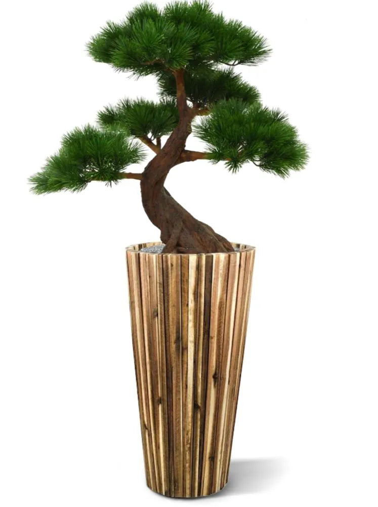 Kunstzinnige buitenbonsai van dennenboom, 80 cm hoog, met 5 UV-beschermde niveaus.