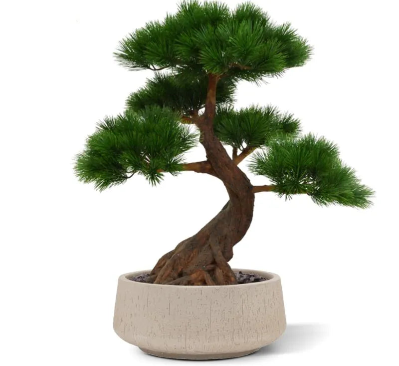 Kunstzinnige buitenbonsai van dennenboom, 80 cm hoog, met 5 UV-beschermde niveaus.