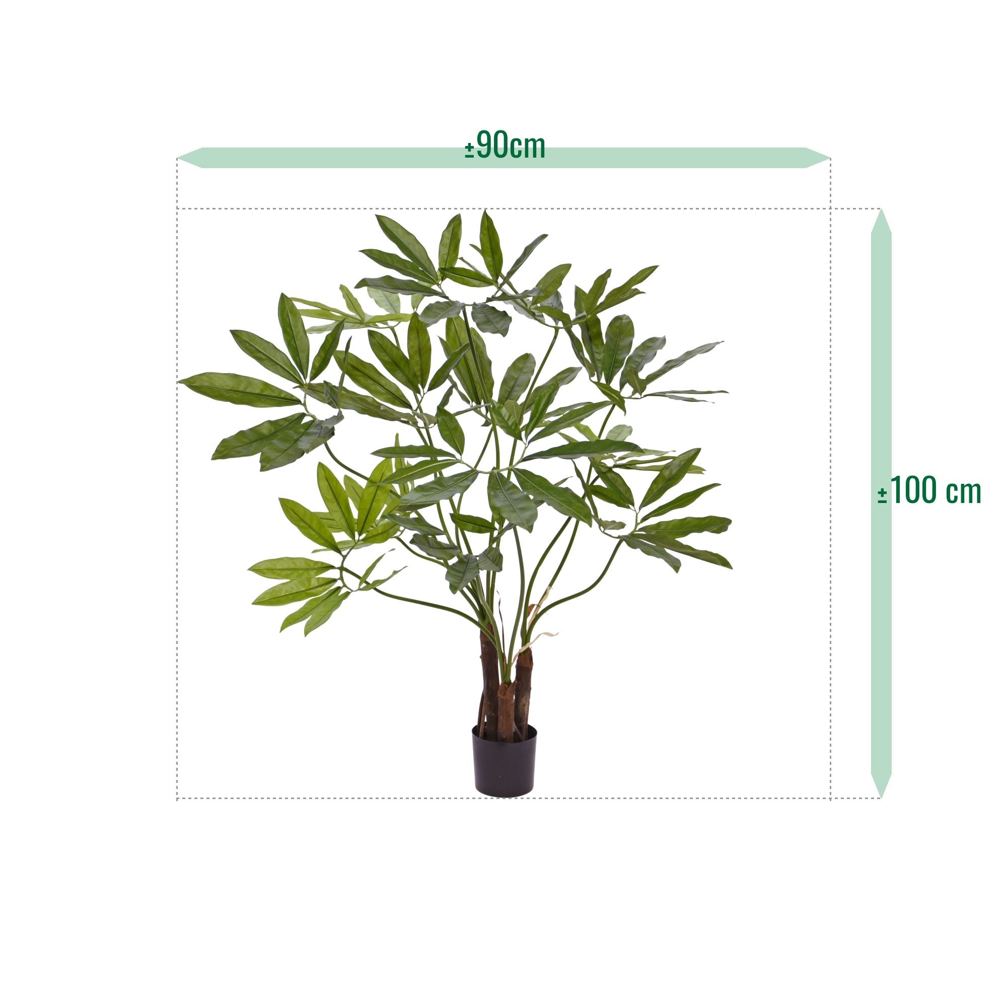 Philodendron Fun Bun kunstplant Deluxe 100cm