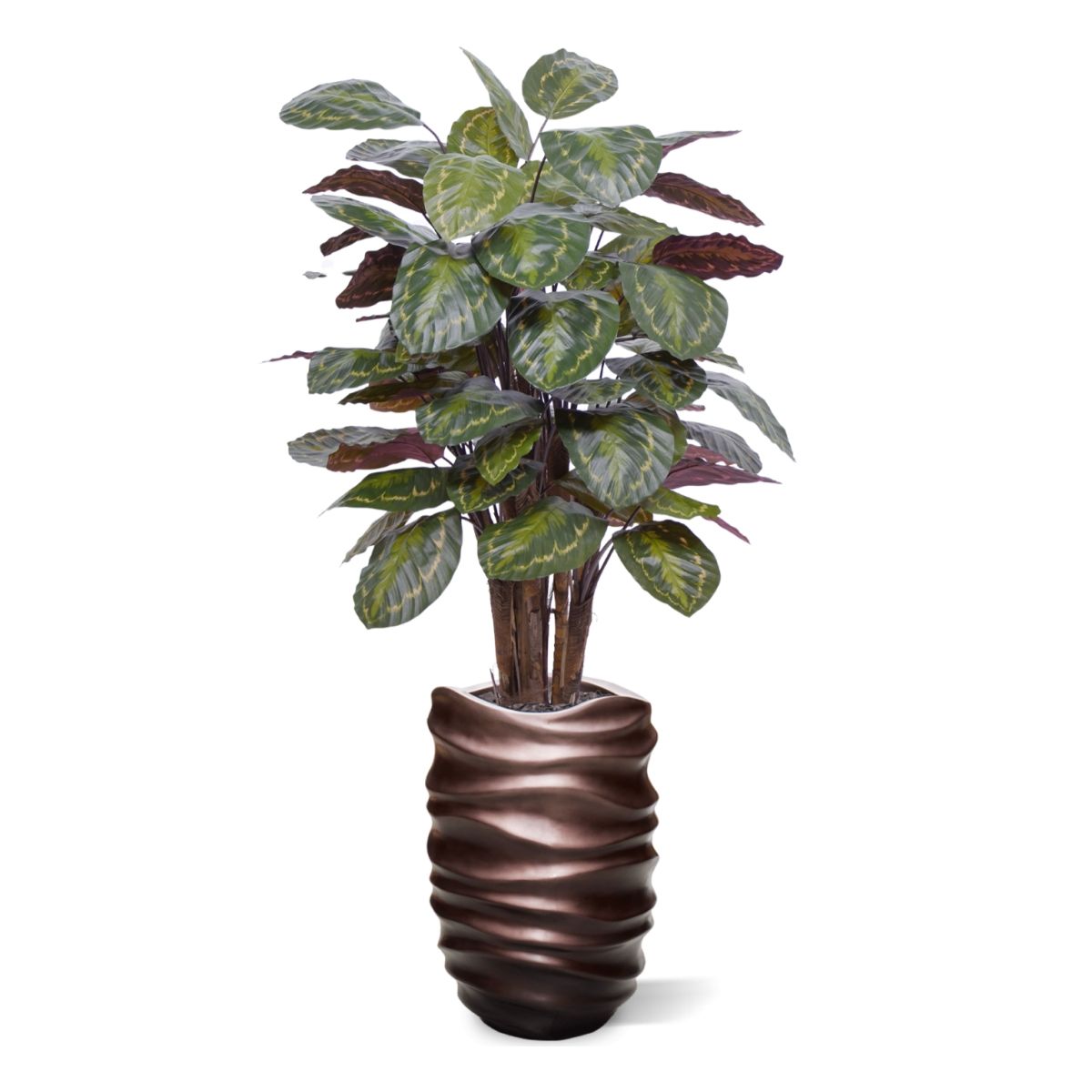 Calathea Roseopicta kunstplant Deluxe 125cm rood