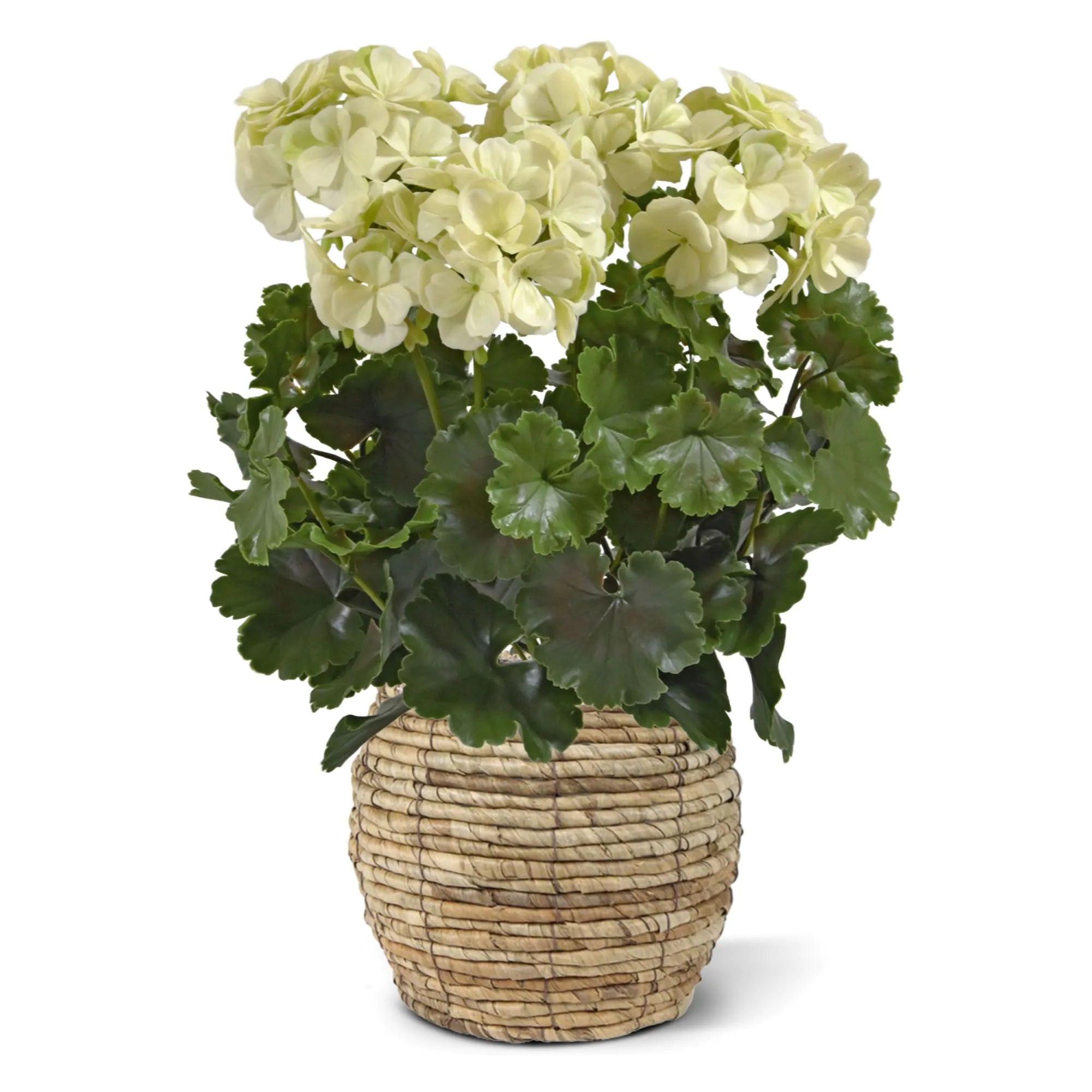 Extra grote witte, UV-bestendige kunstmatige geranium voor buiten, UV-bestendig.