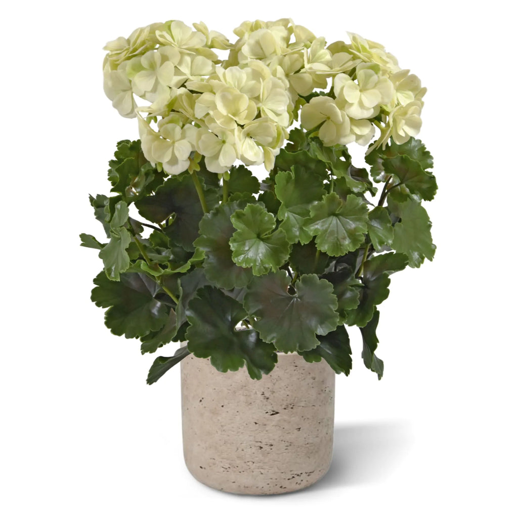 Extra grote witte, UV-bestendige kunstmatige geranium voor buiten, UV-bestendig.
