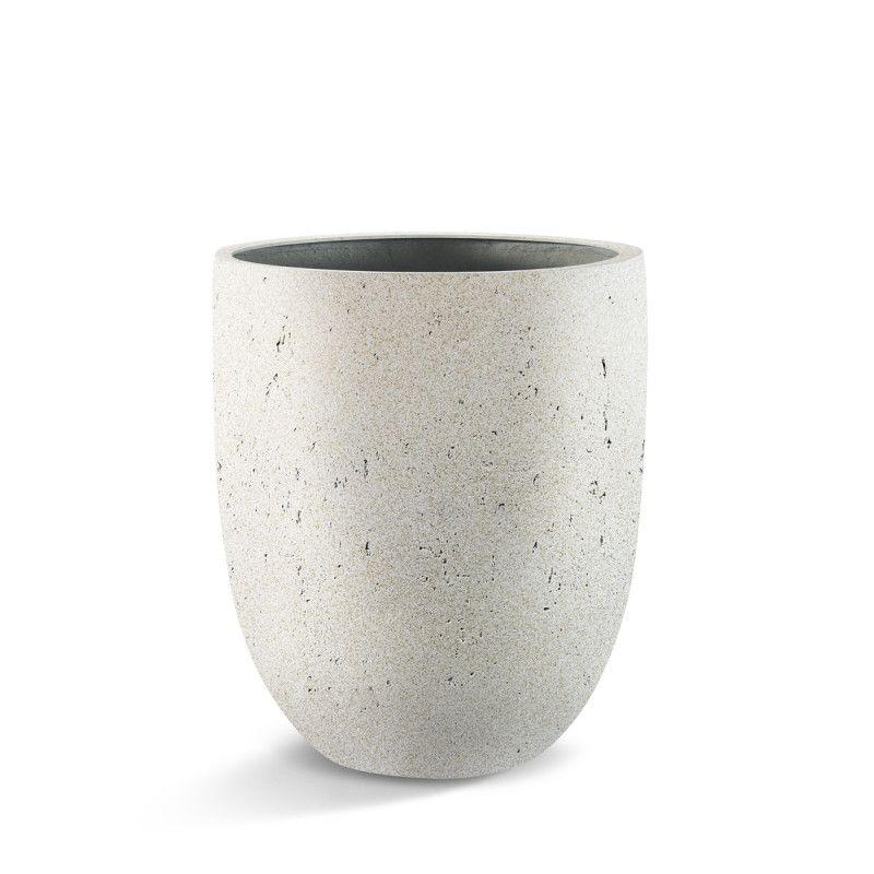 Grigio Tall Egg Pot D30xH35 Natural-Concrete / Antique White