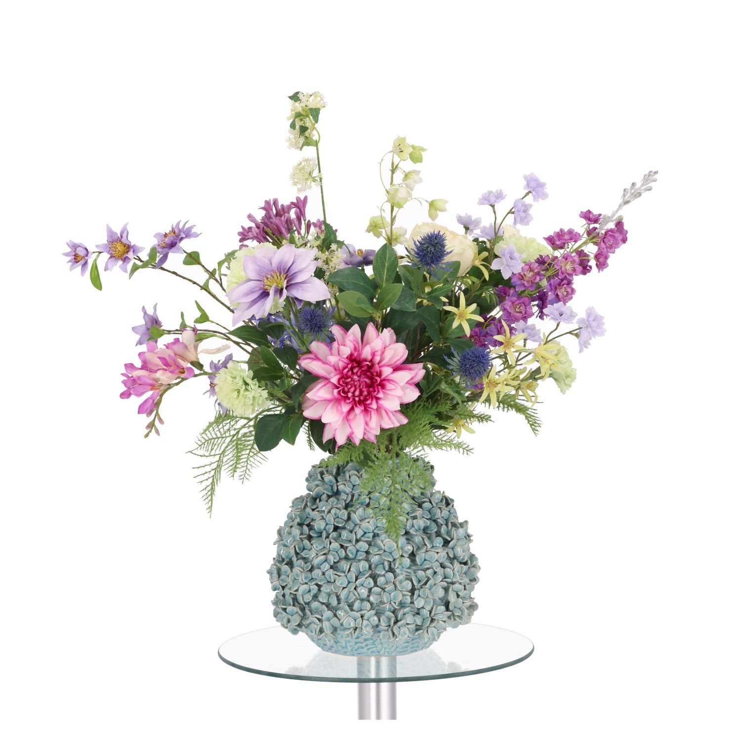 Handgebonden Kunstboeket Violet Boekarest 70cm