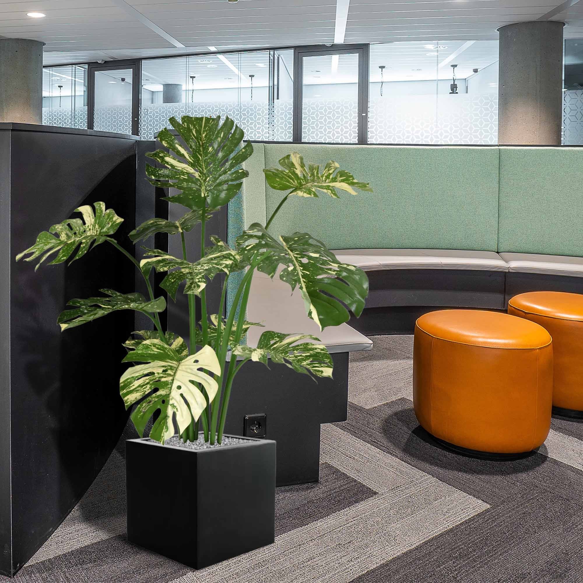 Monstera Deliciosa kunstplant 110m - groen/bont