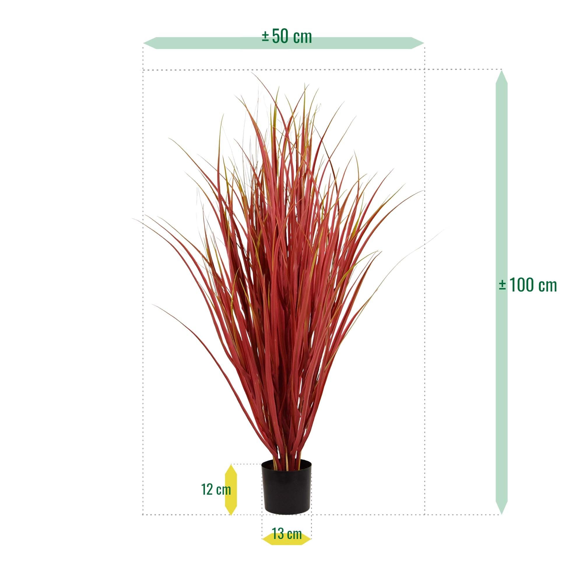 Kunst Rietgras Deluxe UV 95cm Burgundy