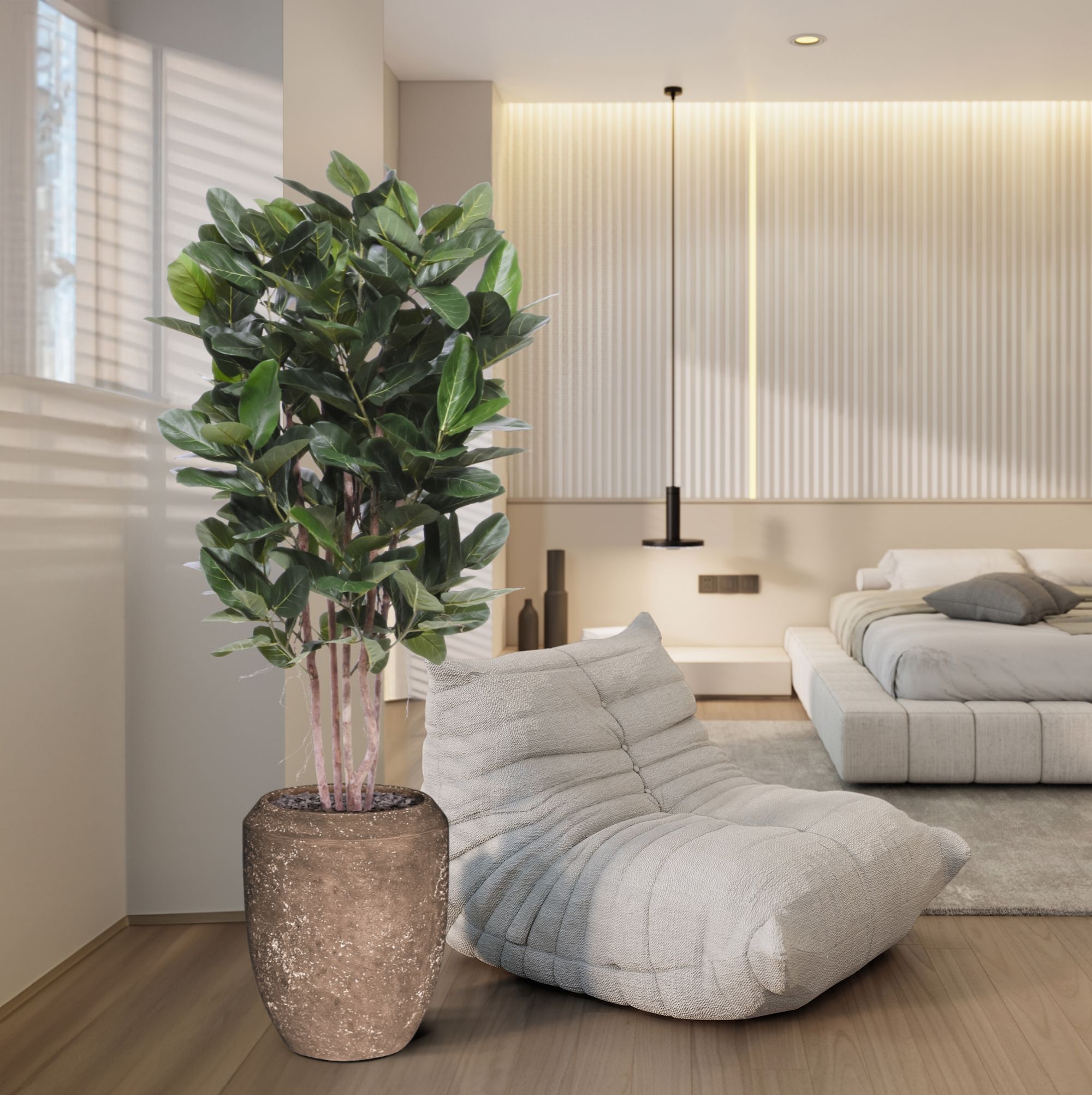 Ficus Audrey kolom Kunstplant Deluxe 155cm