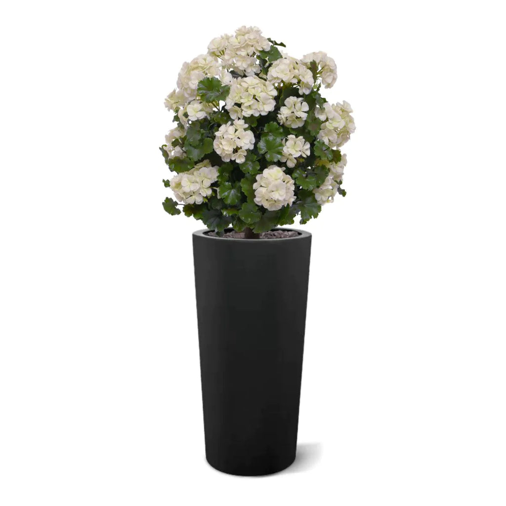 Geraniumbol kunstplant 70cm UV crèmewit