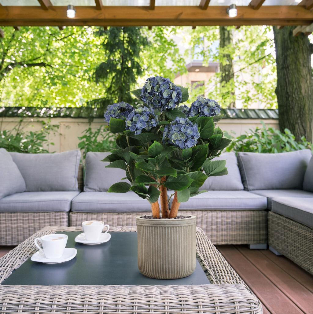 Buiten kunsthortensia blauw 65cm UV bestendig