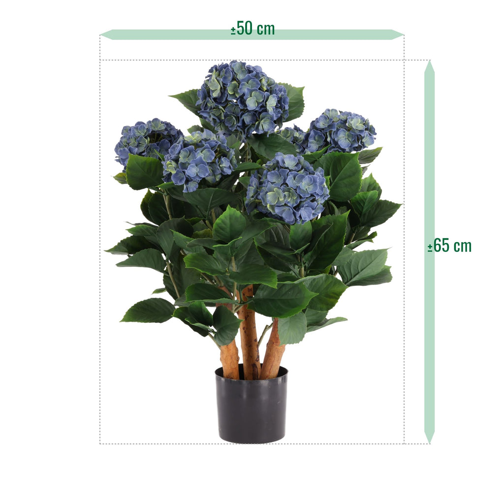 Buiten kunsthortensia blauw 65cm UV bestendig
