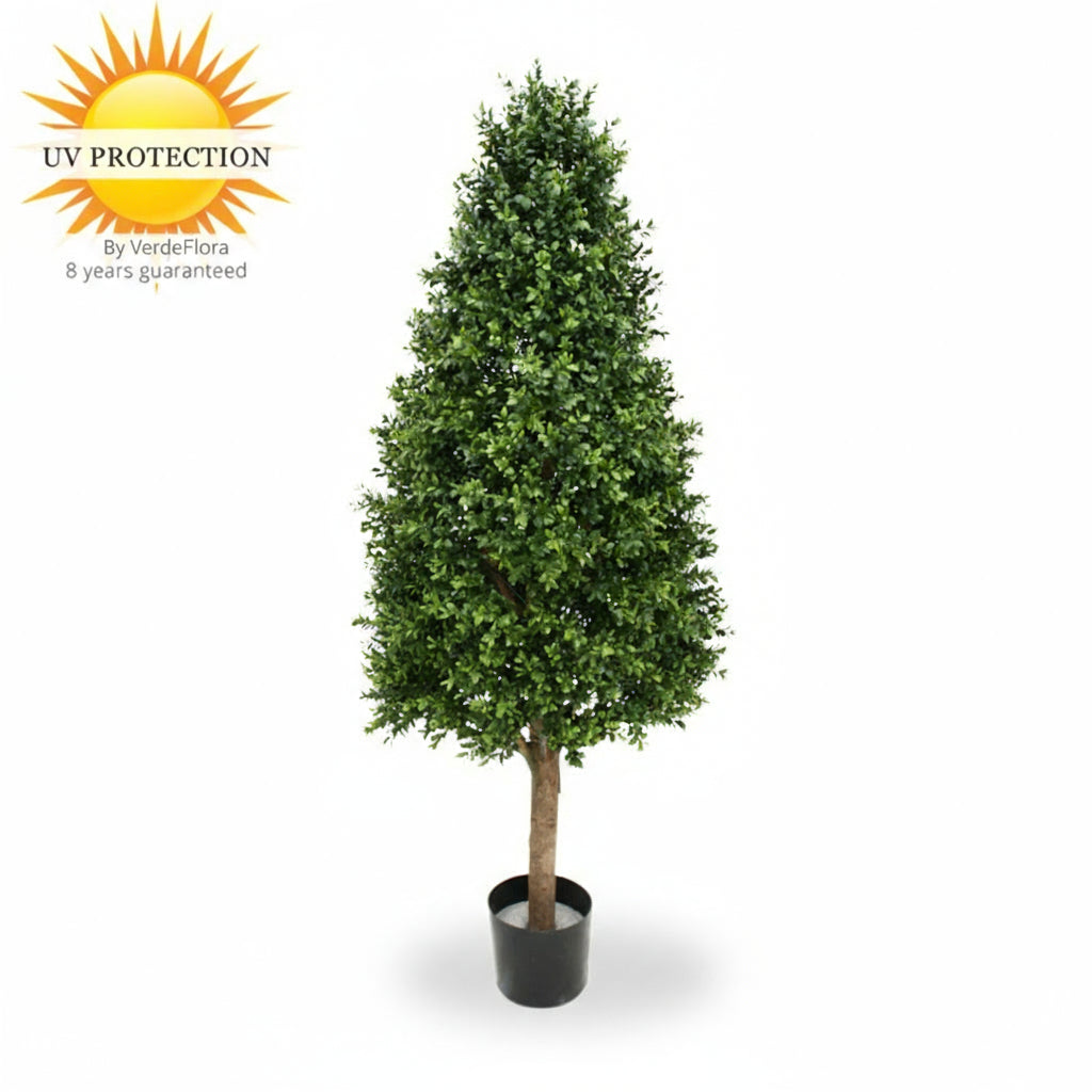 Kunstzinnige buxuspiramide voor buiten, 140 cm, UV-beschermd.