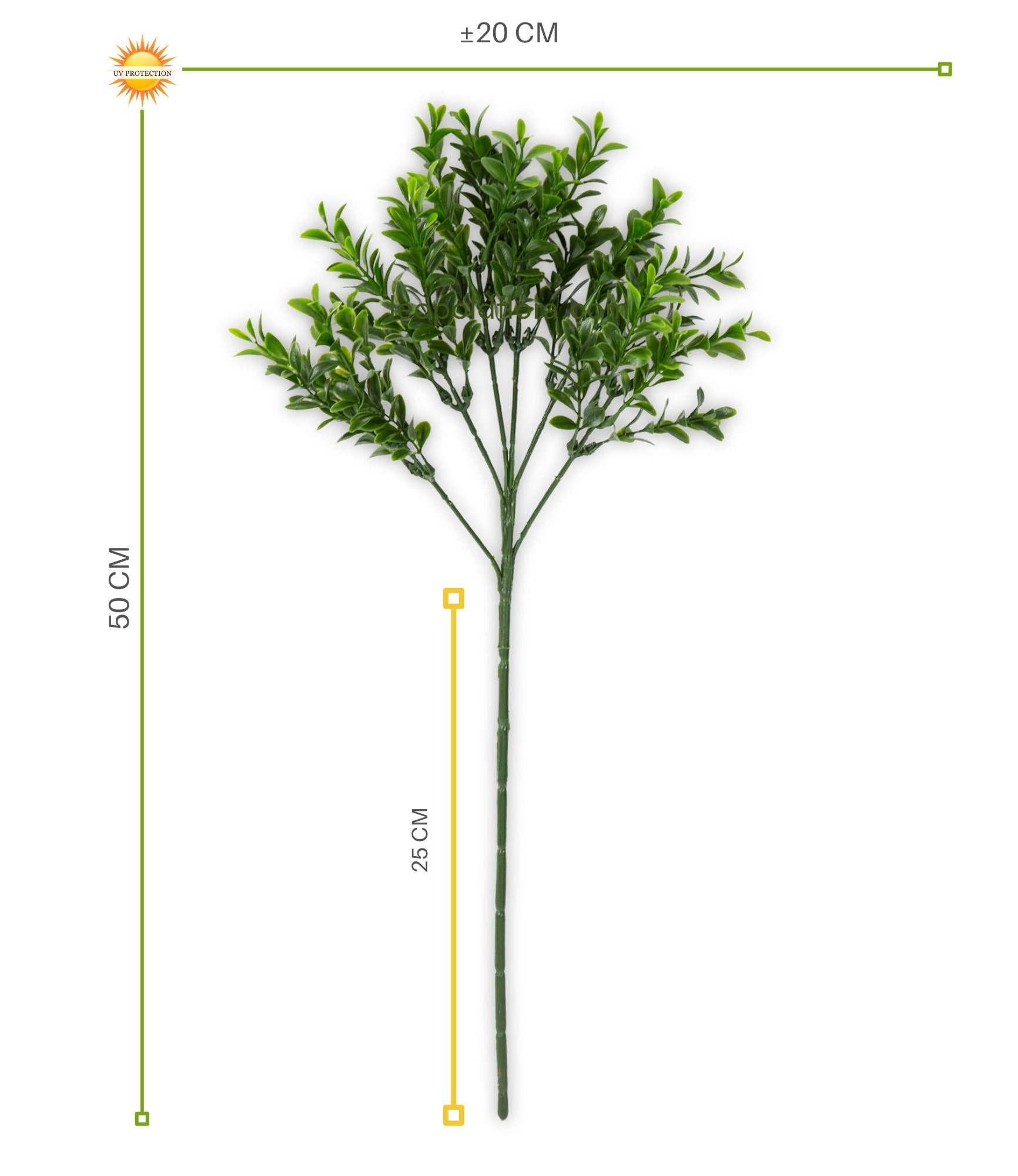 Buitendecoratie: buxustak van 50 cm, UV-beschermd.