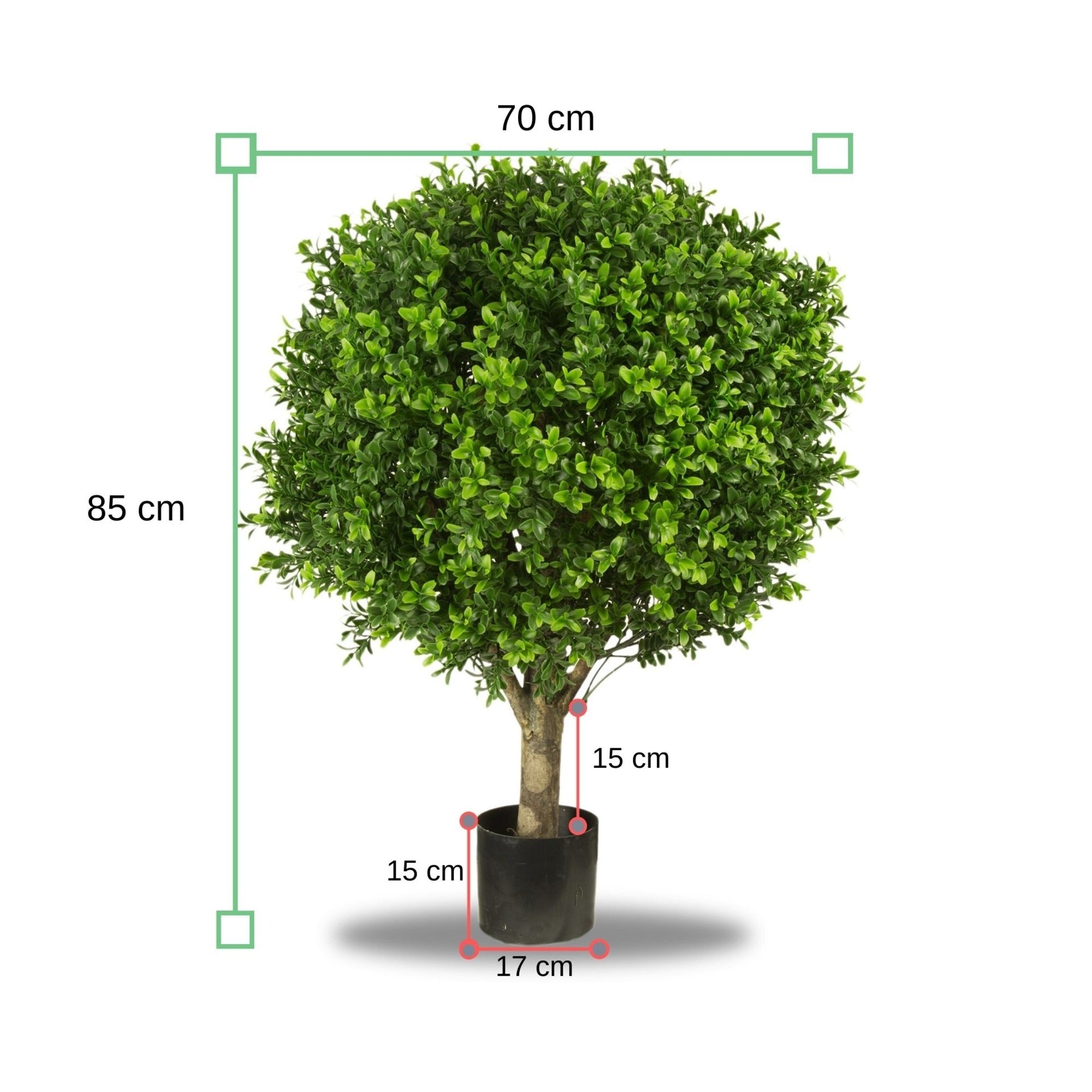 Kunstzinnige buxusbol voor buiten, 70 cm, UV-bescherming