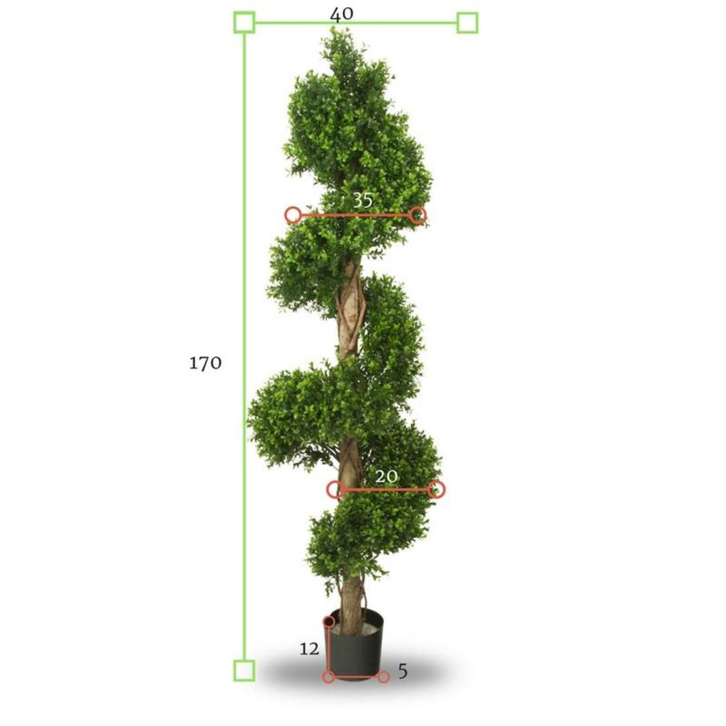 Kunstmatige buxus spiraalboom 170 cm UV-bescherming