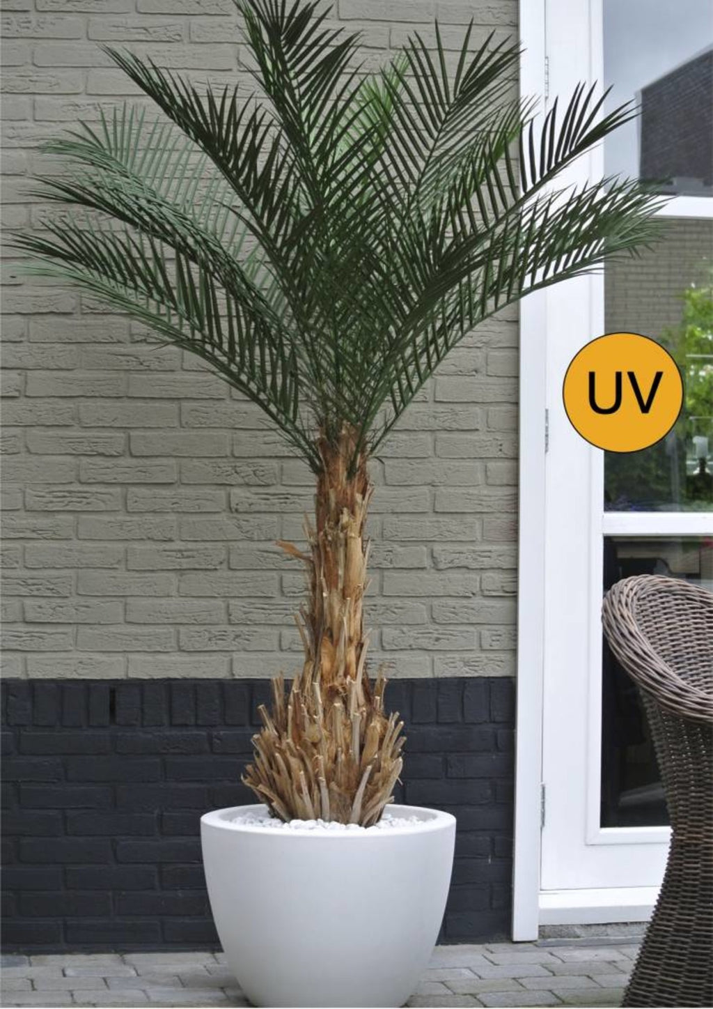 Kunstmatige Phoenix palmboom voor buiten, 170 cm hoog, UV-beschermd.