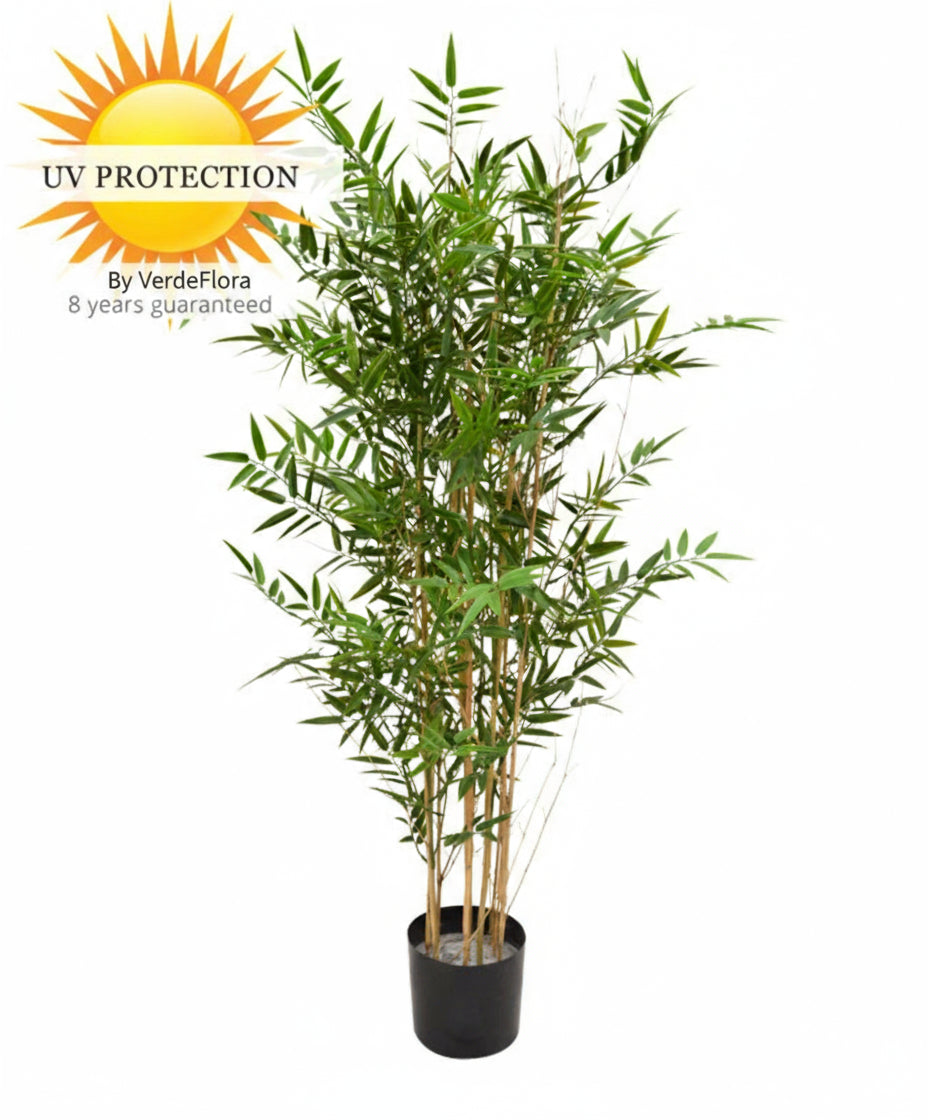 Hoogwaardige bamboeplant voor buiten, 120 cm hoog, UV-beschermd.