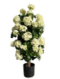 Geraniumkunst 110 cm piramideplant UV crèmewit