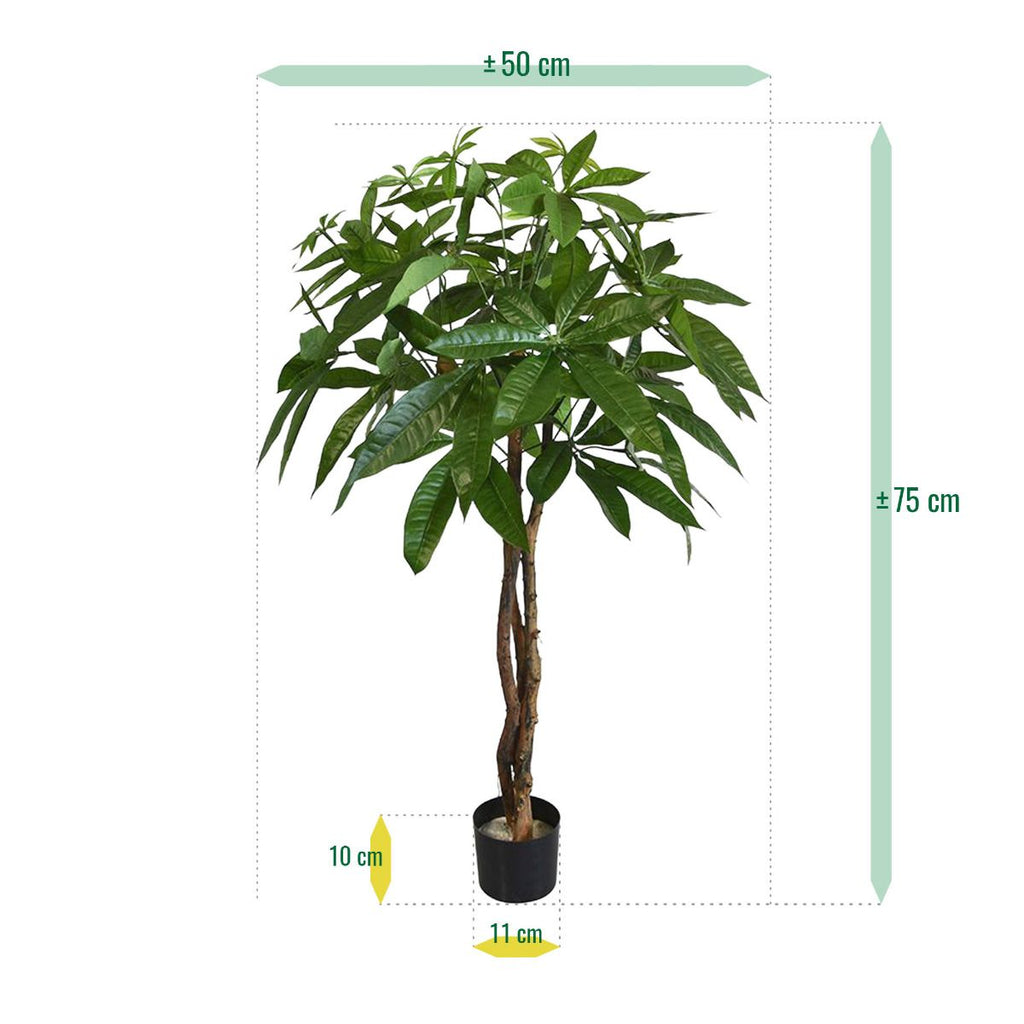 Pachira bal kunstplant op stam 75cm