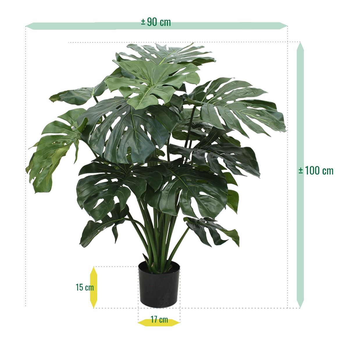 Monstera Giant kunstplant - 100cm