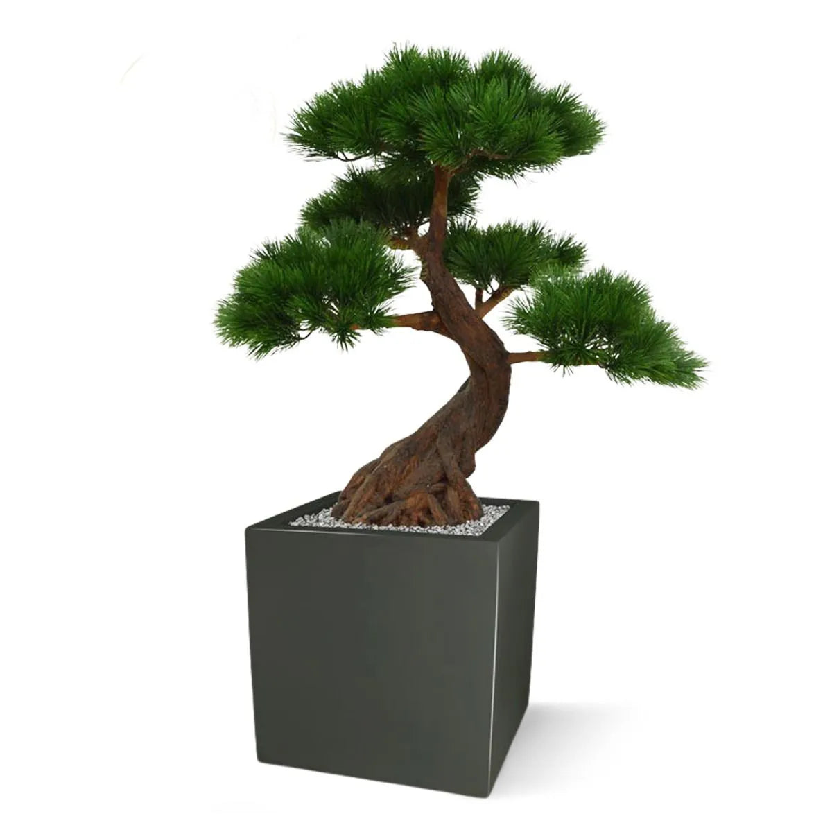 Kunstzinnige buitenbonsai van dennenboom, 80 cm hoog, met 5 UV-beschermde niveaus.