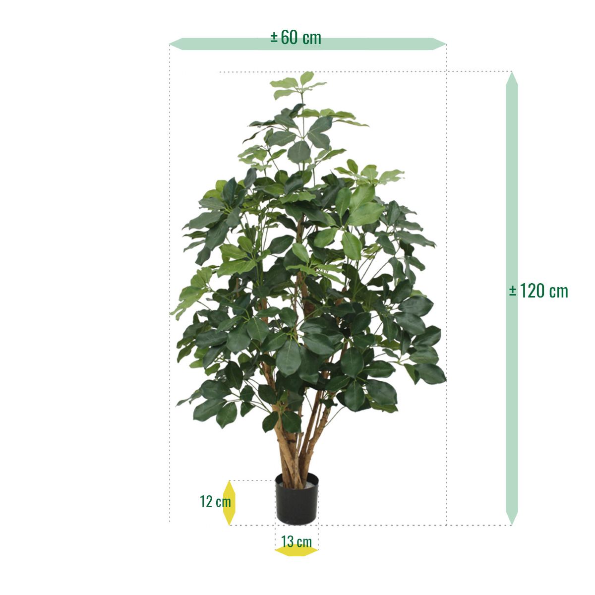 Schefflera Exotica kunstplant 120cm