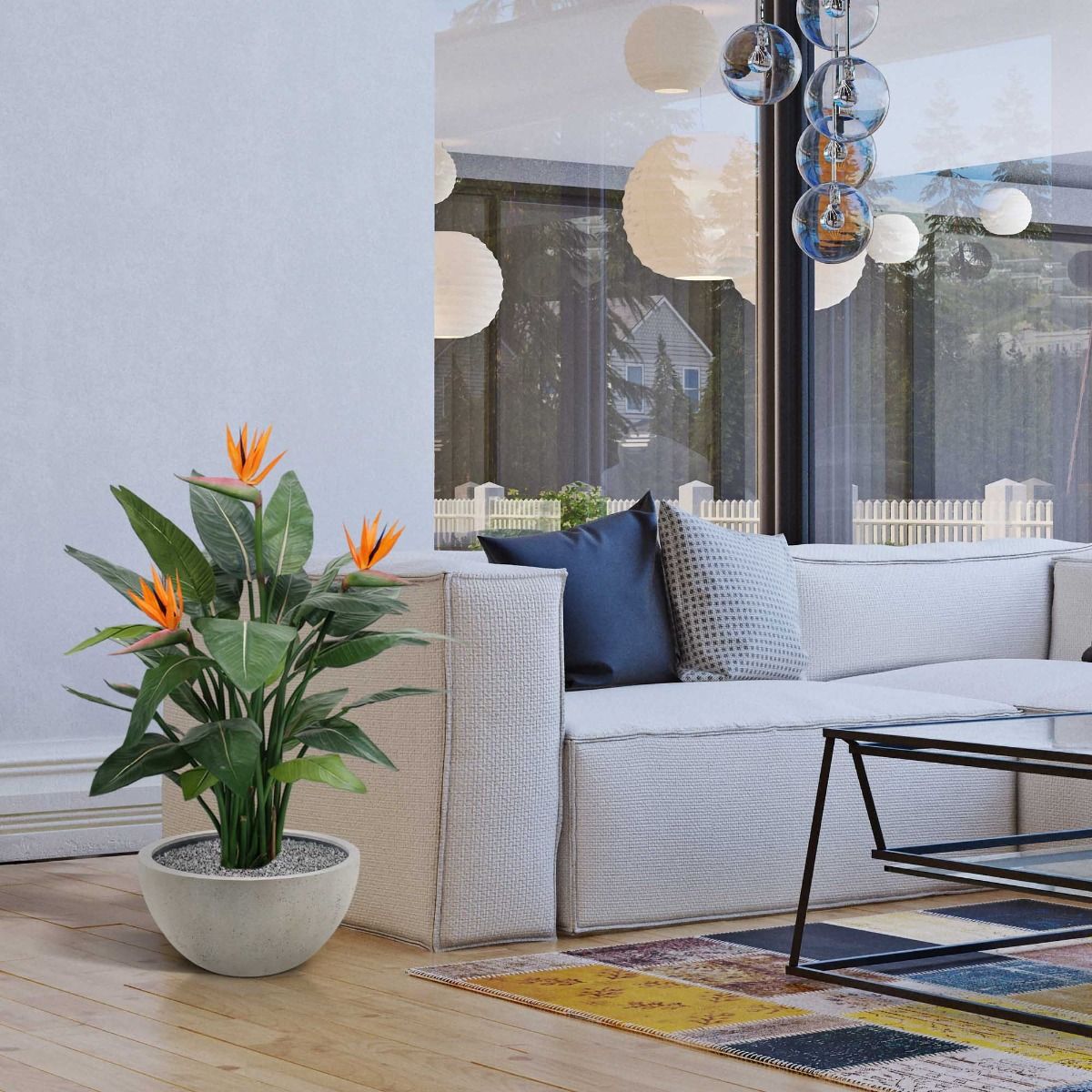 Strelitzia kunstplant deluxe 115cm